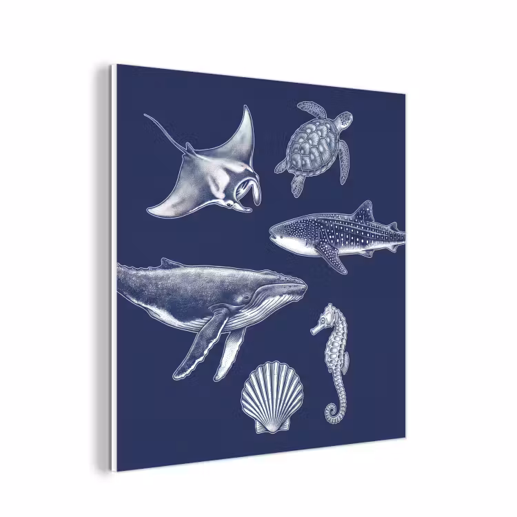 Forex - Dieren - Zeeleven - Oceaan - Graveren - Blauw — 1