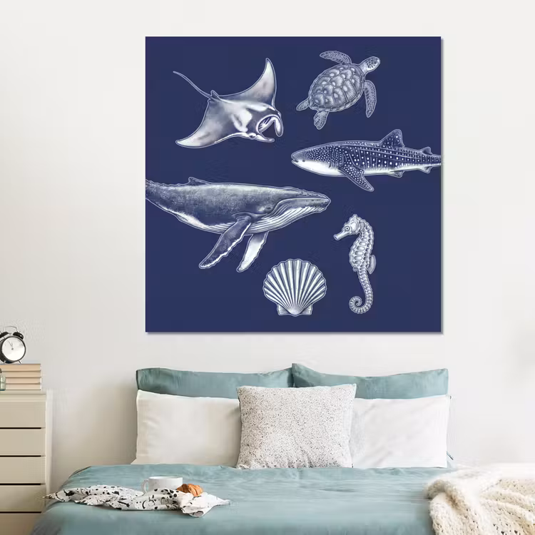 Forex - Dieren - Zeeleven - Oceaan - Graveren - Blauw — 2