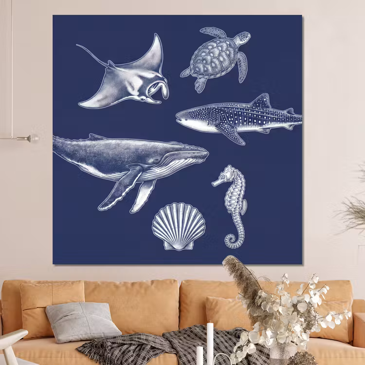 Forex - Dieren - Zeeleven - Oceaan - Graveren - Blauw — 4