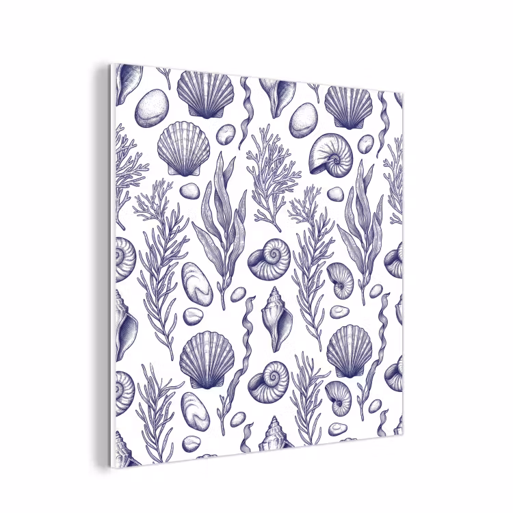 Forex - Schelpen - Zeewier - Oceaan - Illustratie - Blauw — 1