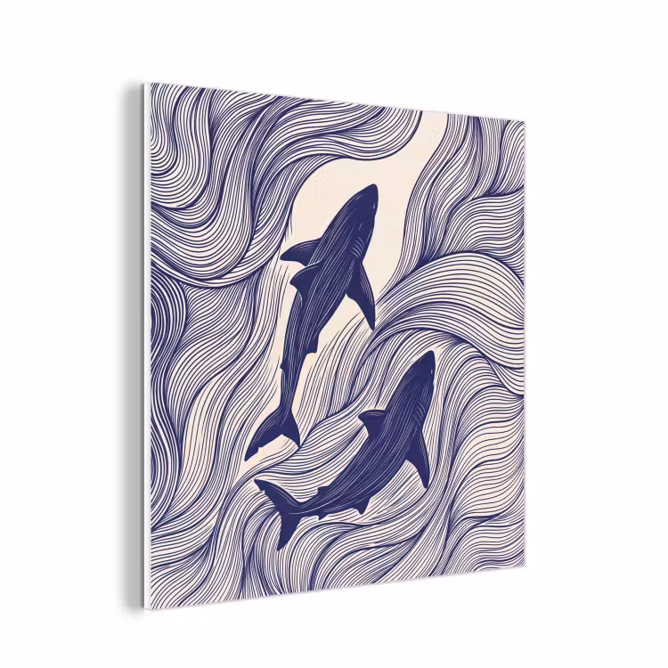 Forex - Vis - Oceaan - Lijntekening - Blauw - Dieren — 1