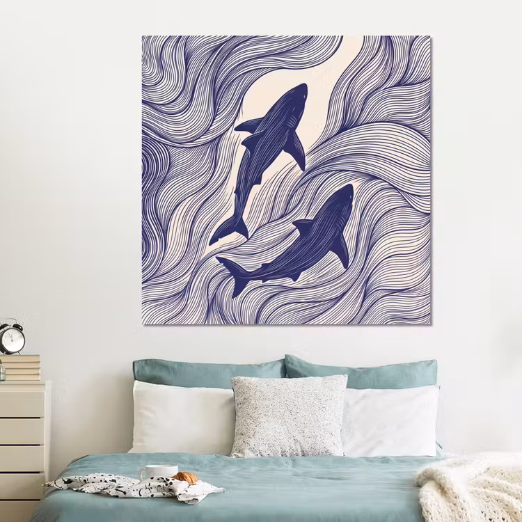 Forex - Vis - Oceaan - Lijntekening - Blauw - Dieren — 2