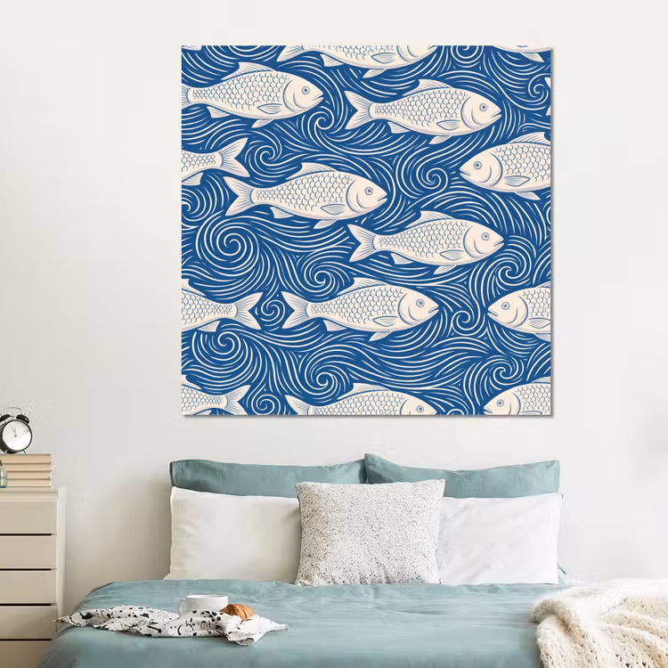 Forex - Vis - Water - Patroon - Grafisch - Blauw — 2