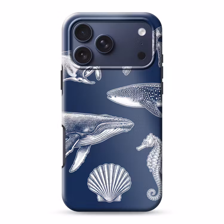Telefoonhoesje Toughcase - Dieren - Zeeleven - Oceaan - Graveren - Blauw — 1