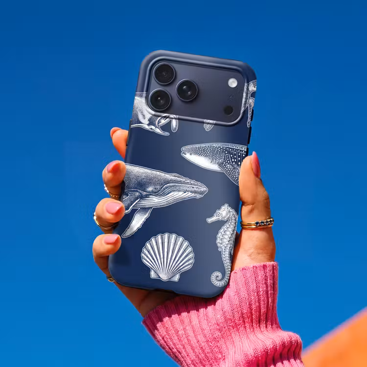 Telefoonhoesje Toughcase - Dieren - Zeeleven - Oceaan - Graveren - Blauw — 2