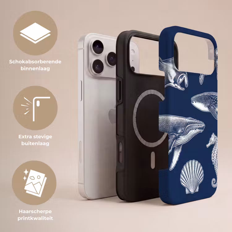 Telefoonhoesje Toughcase - Dieren - Zeeleven - Oceaan - Graveren - Blauw — 3