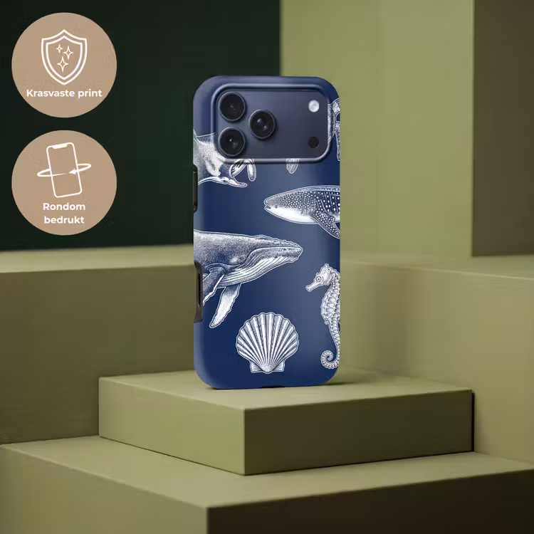 Telefoonhoesje Toughcase - Dieren - Zeeleven - Oceaan - Graveren - Blauw — 7