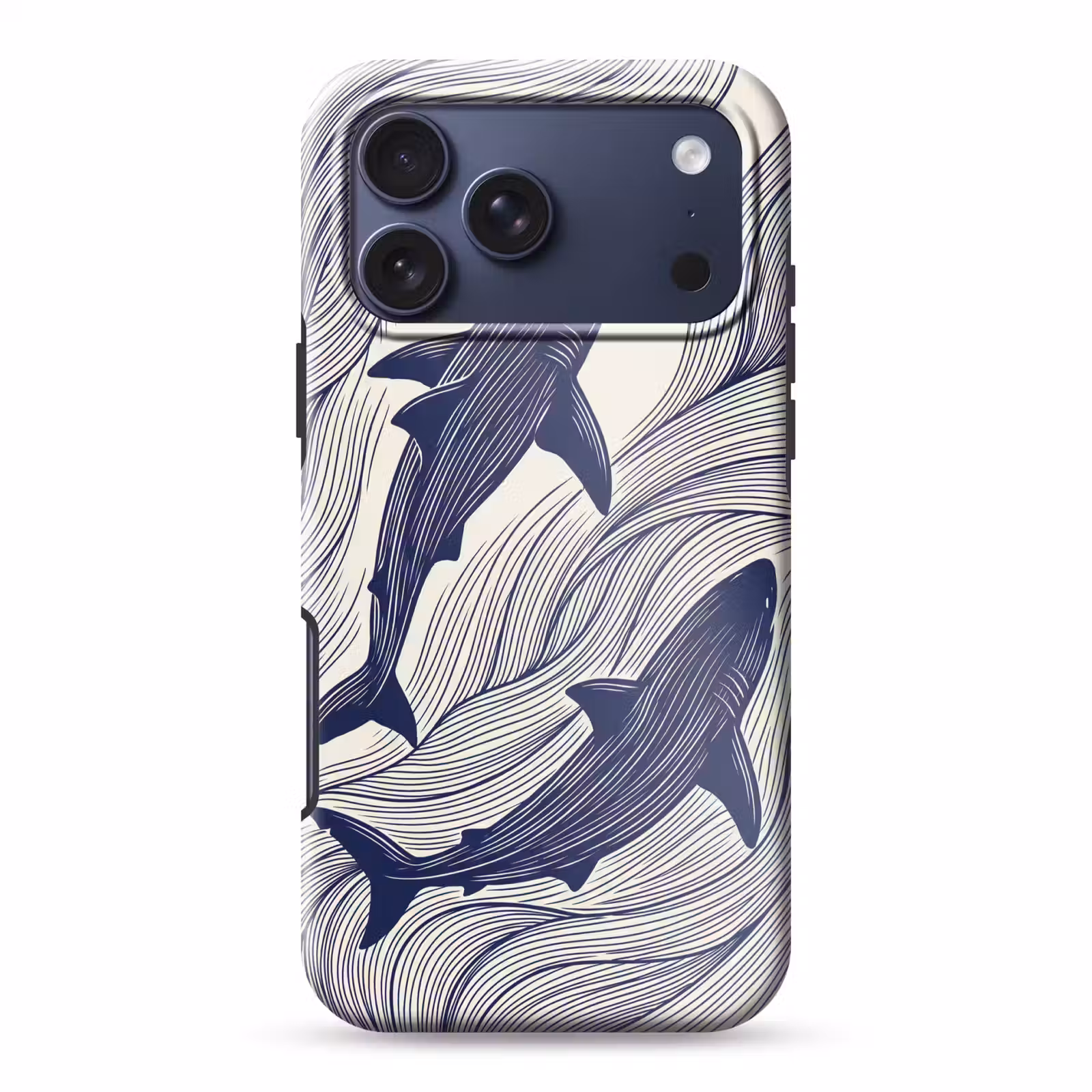 Telefoonhoesje Toughcase - Vis - Oceaan - Lijntekening - Blauw - Dieren — 1