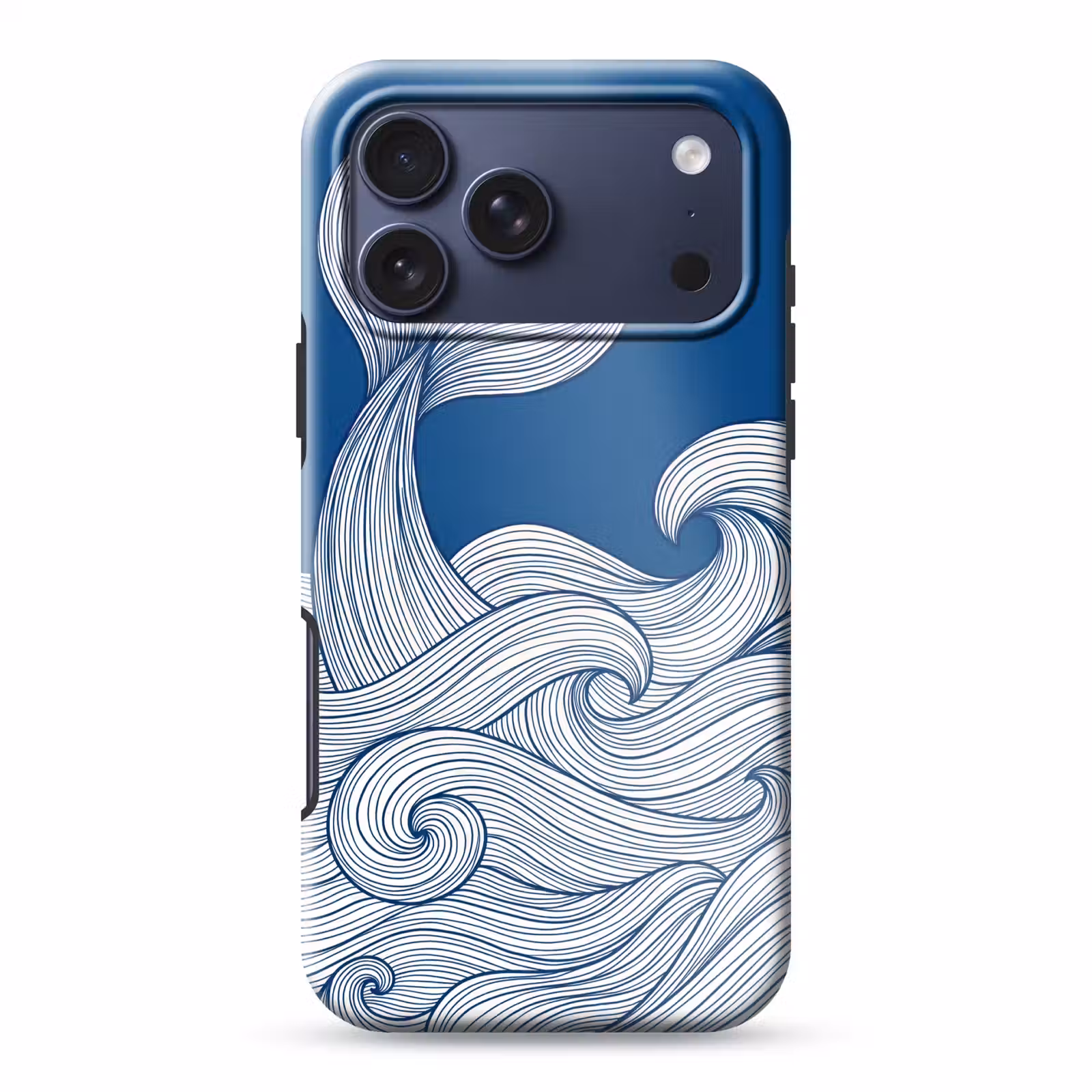 Telefoonhoesje Toughcase - Walvis - Staart - Golven - Lijntekening - Blauw — 1
