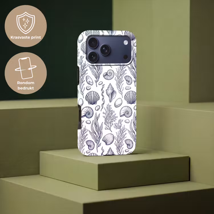 Telefoonhoesje Toughcase - Schelpen - Zeewier - Oceaan - Illustratie - Blauw — 7