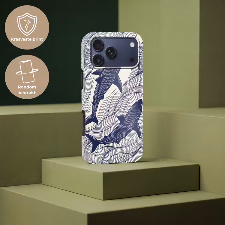 Telefoonhoesje Toughcase - Vis - Oceaan - Lijntekening - Blauw - Dieren — 7