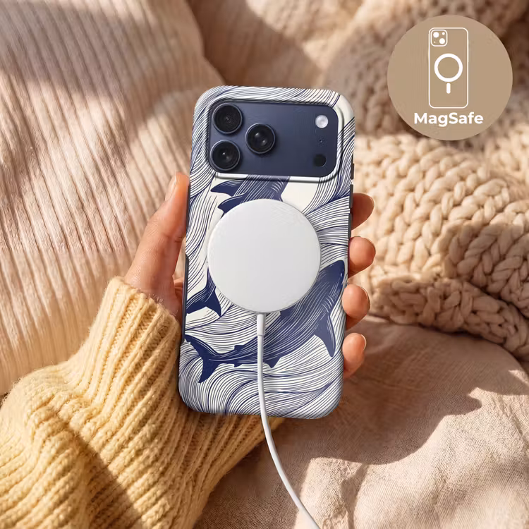 Telefoonhoesje Toughcase - Vis - Oceaan - Lijntekening - Blauw - Dieren — 8