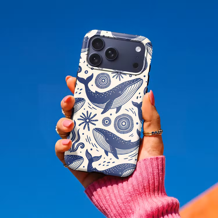 Telefoonhoesje Toughcase - Walvis - Onderwater - Dieren - Abstract - Blauw — 2