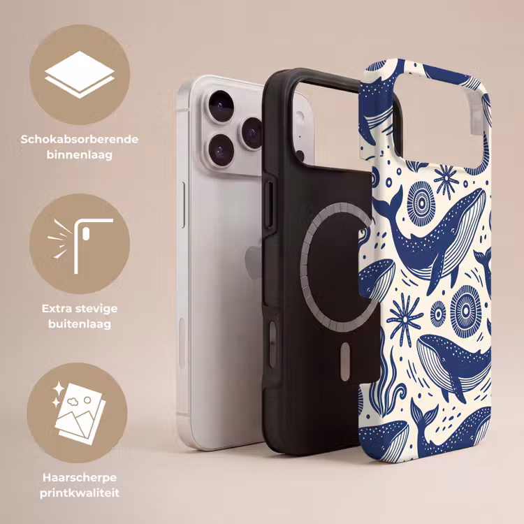 Telefoonhoesje Toughcase - Walvis - Onderwater - Dieren - Abstract - Blauw — 3