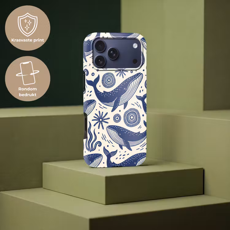 Telefoonhoesje Toughcase - Walvis - Onderwater - Dieren - Abstract - Blauw — 7