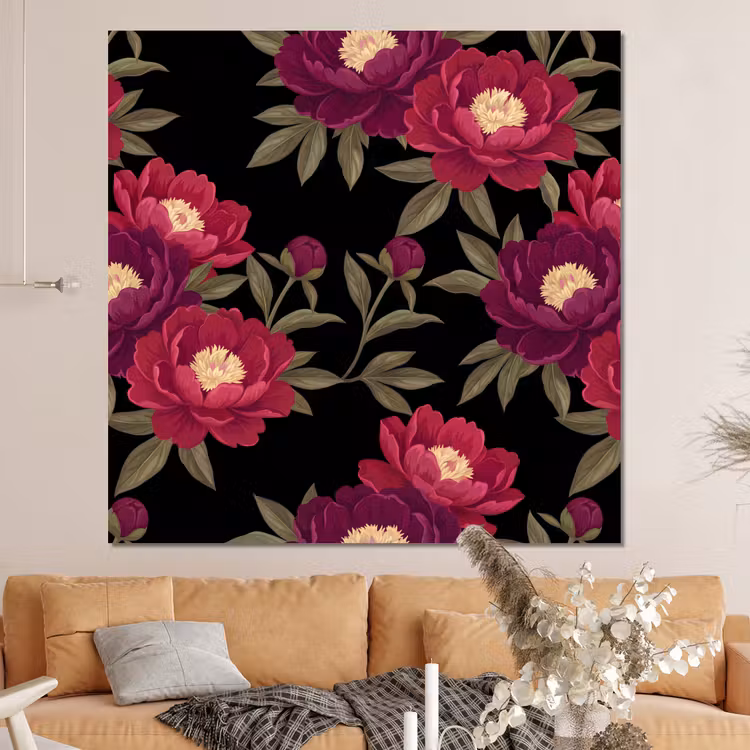 Forex - Bloemen - Patroon - Botanisch - Rood - Zwart — 4