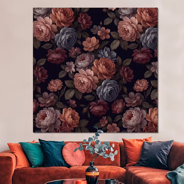 Forex - Bloemen - Patroon - Vintage - Donker - Roze — 3