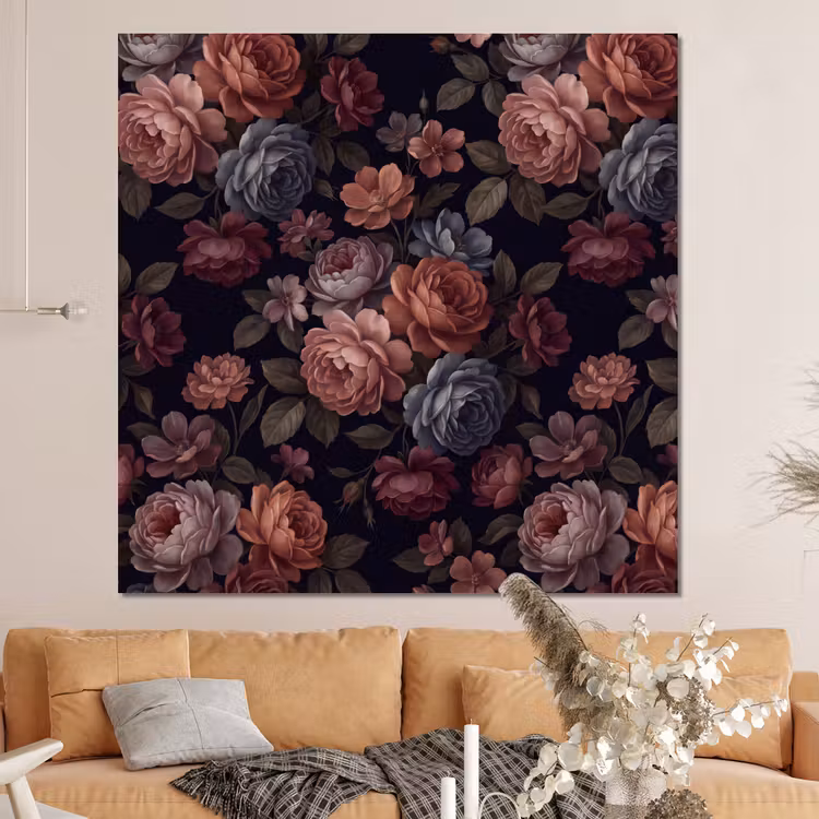 Forex - Bloemen - Patroon - Vintage - Donker - Roze — 4