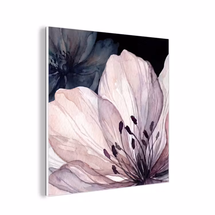 Forex - Bloemen - Aquarel - Modern - Roze - Donker — 1