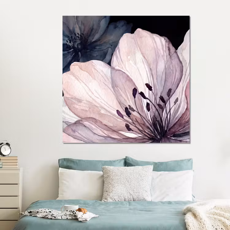 Forex - Bloemen - Aquarel - Modern - Roze - Donker — 2