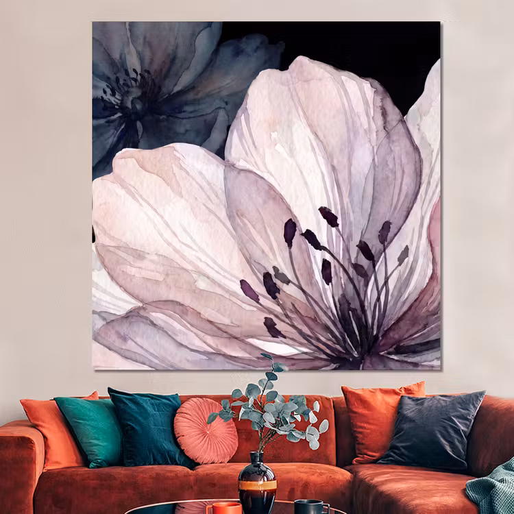 Forex - Bloemen - Aquarel - Modern - Roze - Donker — 3