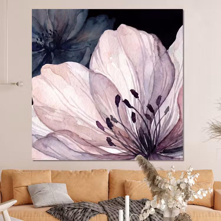 Forex - Bloemen - Aquarel - Modern - Roze - Donker — 4