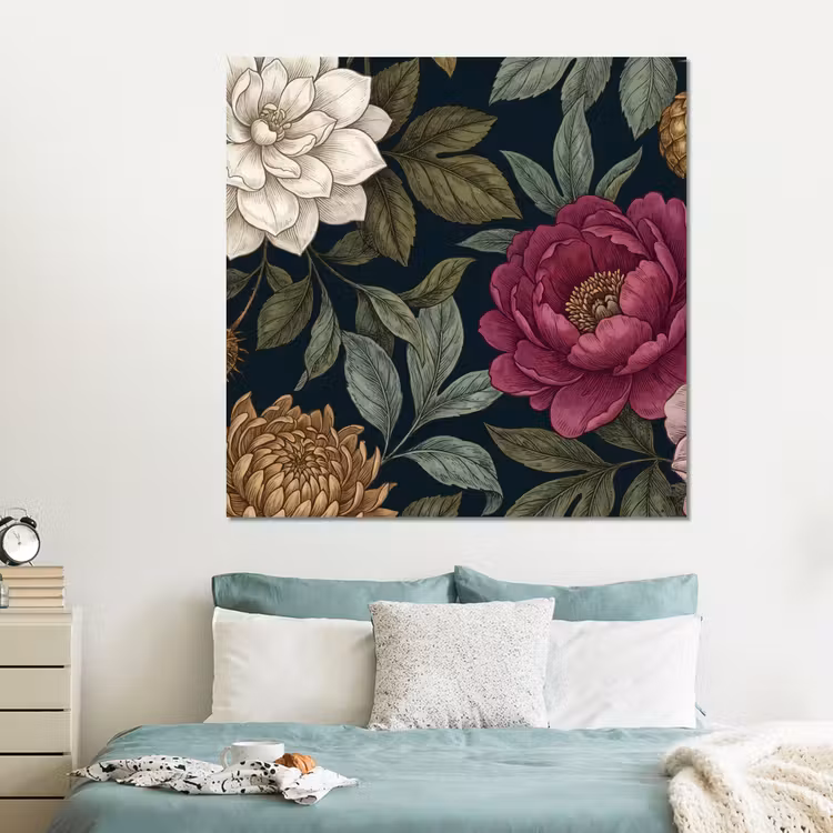 Forex - Bloemen - Botanisch - Illustratie - Donker - Vintage — 2
