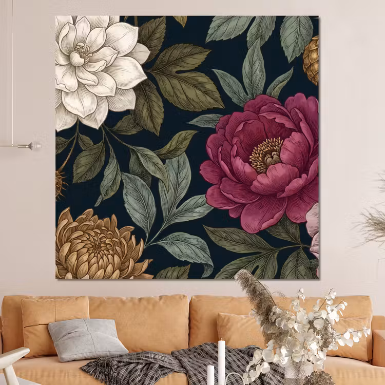 Forex - Bloemen - Botanisch - Illustratie - Donker - Vintage — 4