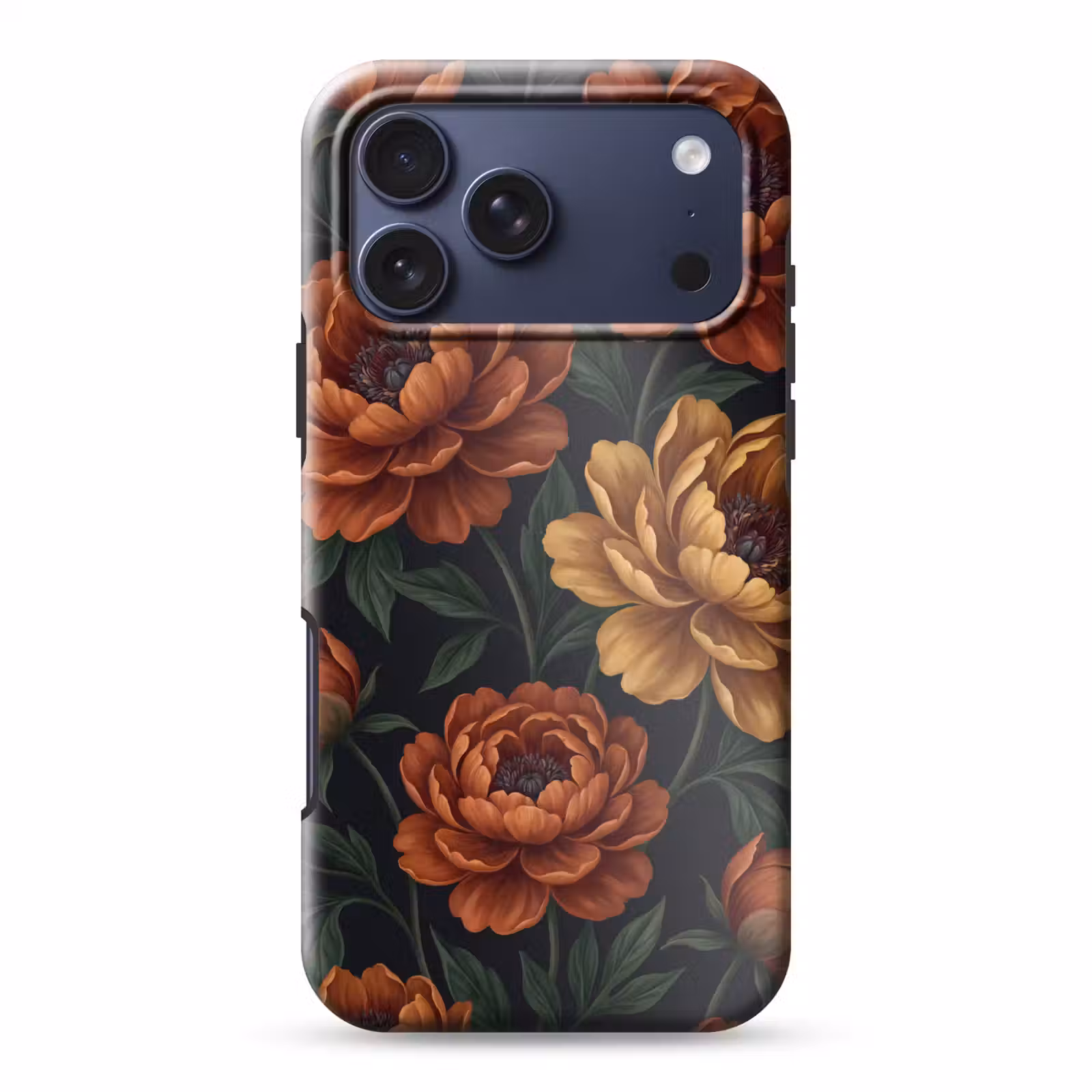 Telefoonhoesje Toughcase - Bloemen - Bladeren - Natuur - Modern - Oranje — 1