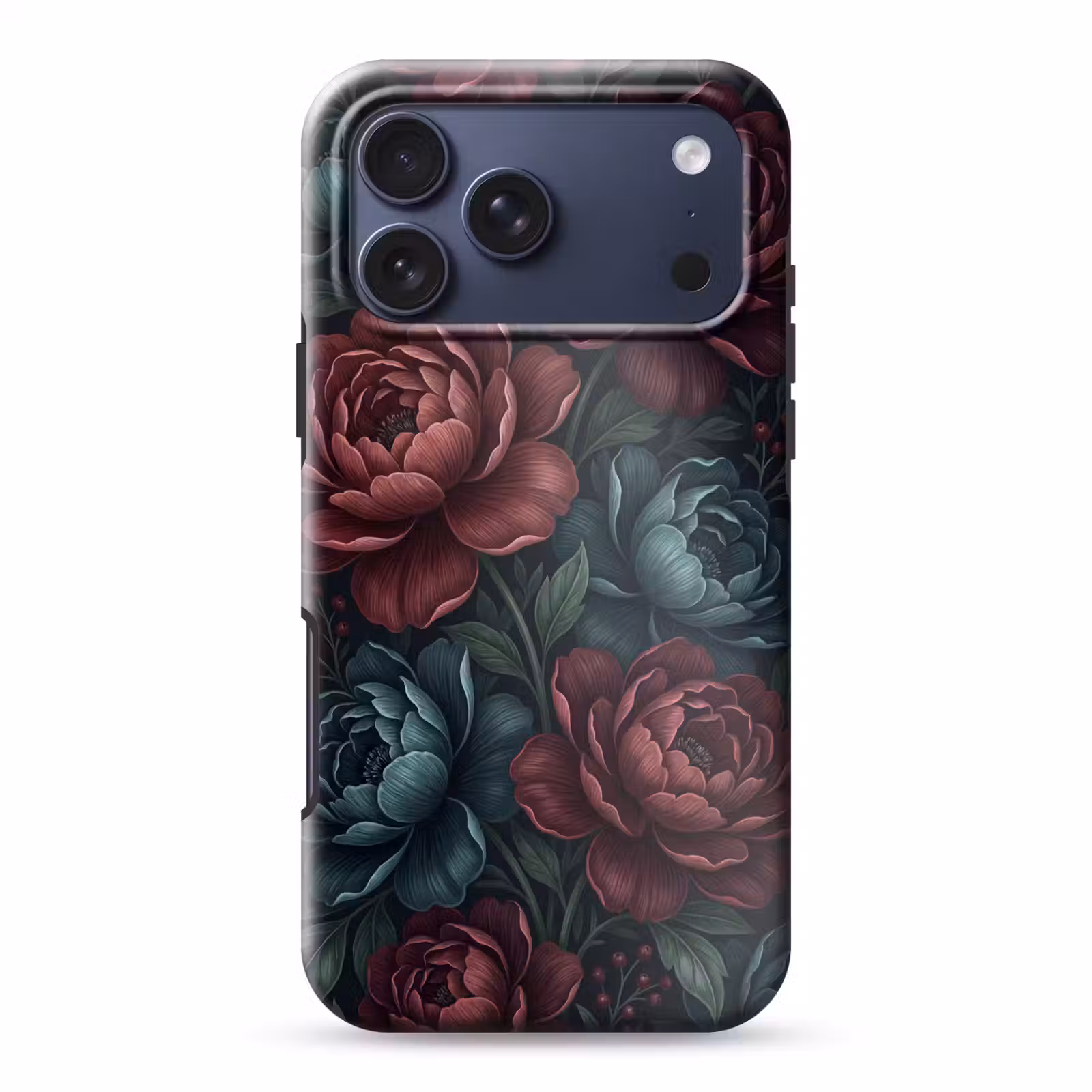 Telefoonhoesje Toughcase - Bloemen - Patroon - Natuur - Klassiek - Donker — 1