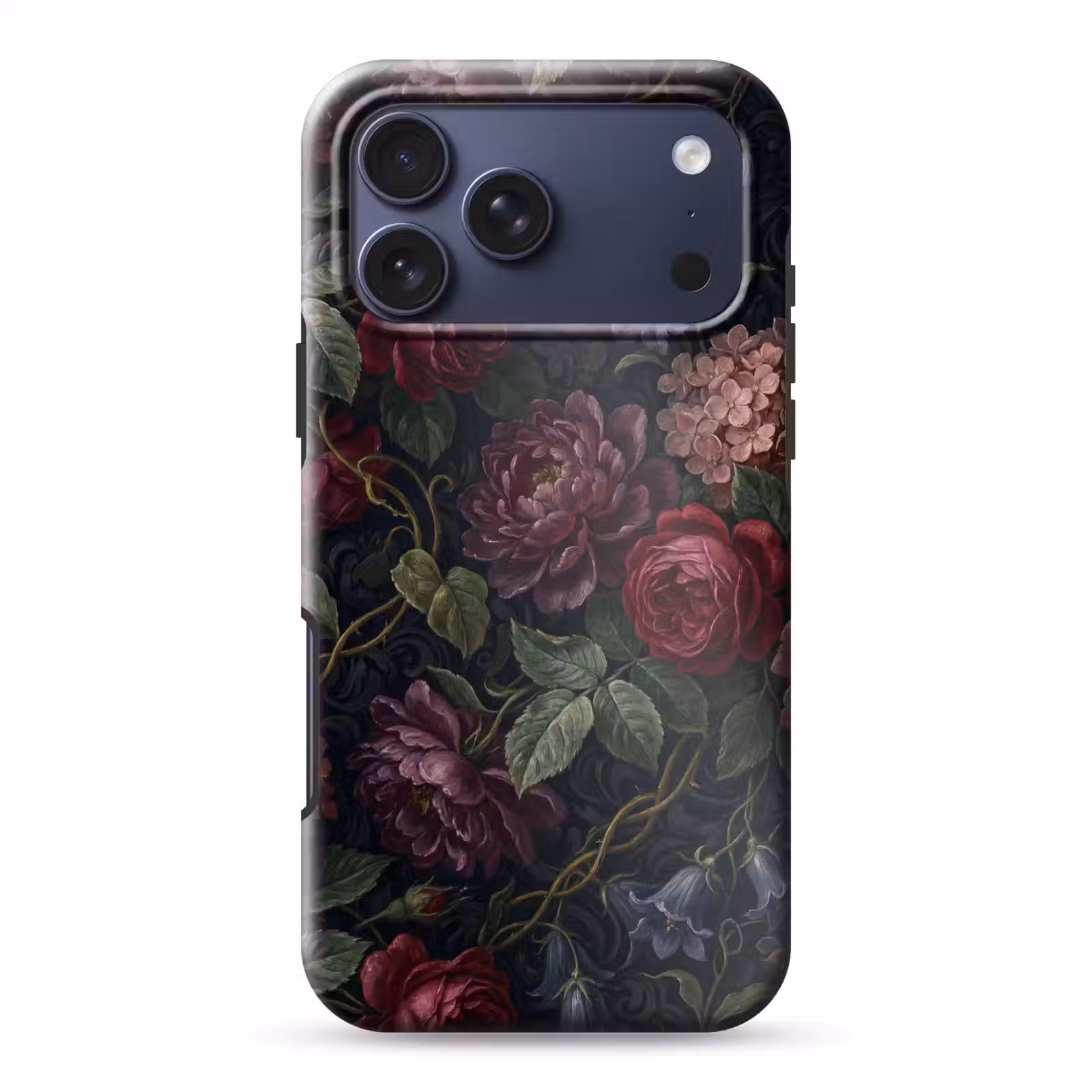 Telefoonhoesje Toughcase - Bloemen - Rood - Klassiek - Donker - Patroon — 1