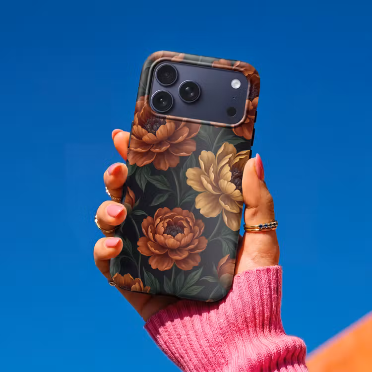 Telefoonhoesje Toughcase - Bloemen - Bladeren - Natuur - Modern - Oranje — 2