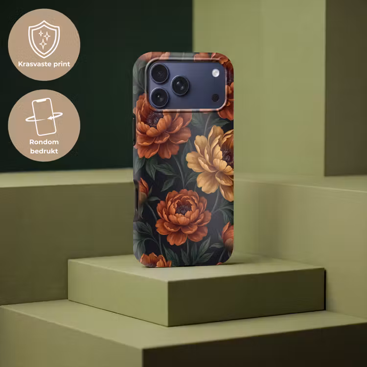 Telefoonhoesje Toughcase - Bloemen - Bladeren - Natuur - Modern - Oranje — 7