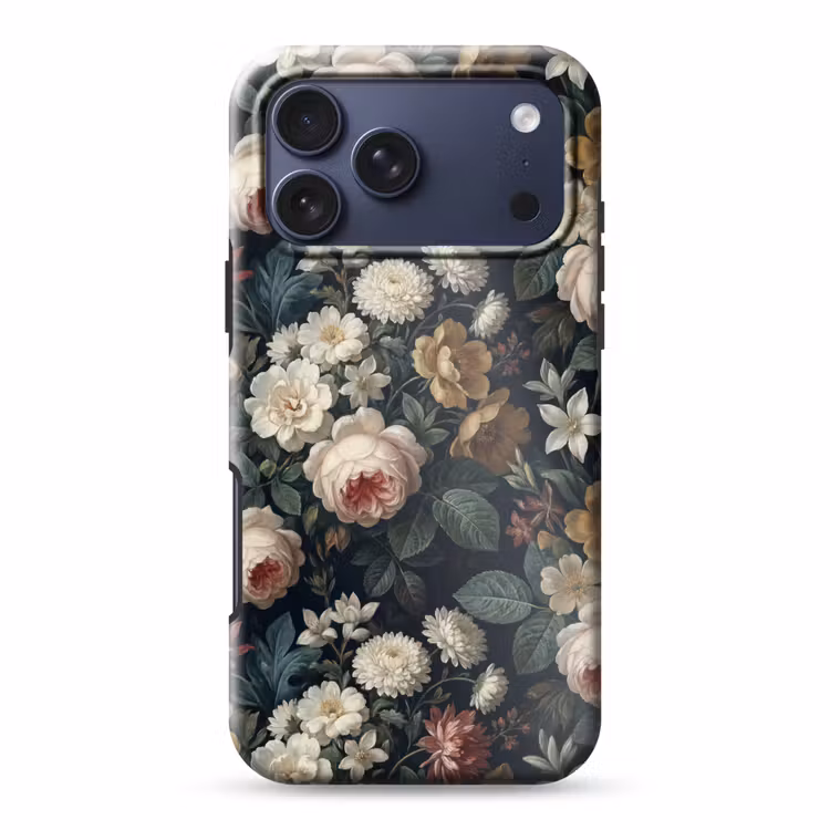 Telefoonhoesje Toughcase - Bloemen - Boeket - Botanisch - Vintage - Donkere achtergrond — 1