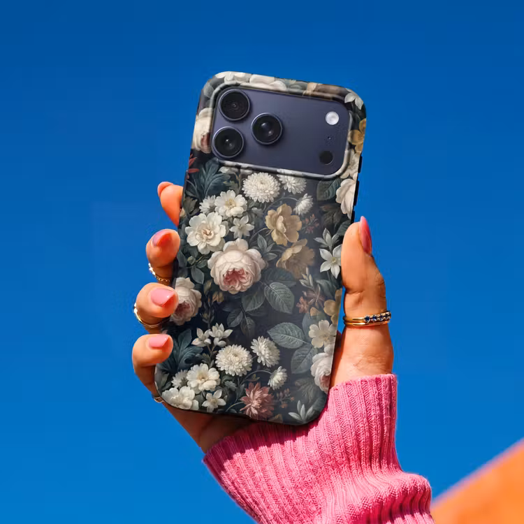 Telefoonhoesje Toughcase - Bloemen - Boeket - Botanisch - Vintage - Donkere achtergrond — 2