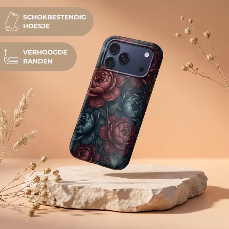 Telefoonhoesje Toughcase - Bloemen - Patroon - Natuur - Klassiek - Donker — 5