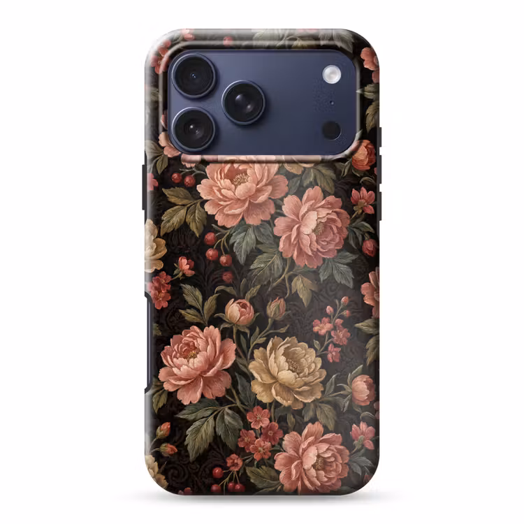 Telefoonhoesje Toughcase - Bloemen - Patroon - Natuur - Vintage - Roze — 1