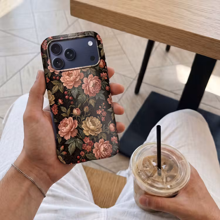 Telefoonhoesje Toughcase - Bloemen - Patroon - Natuur - Vintage - Roze — 4