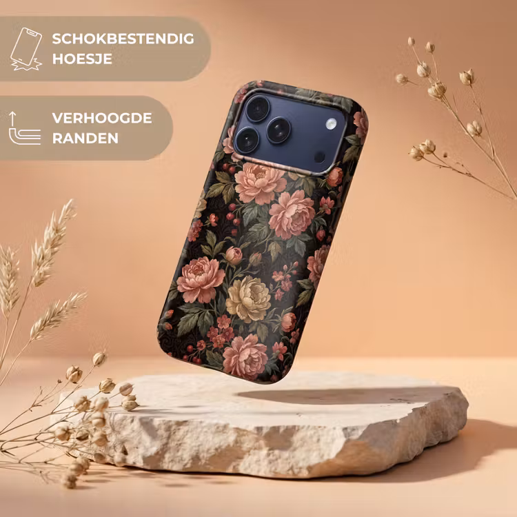 Telefoonhoesje Toughcase - Bloemen - Patroon - Natuur - Vintage - Roze — 5