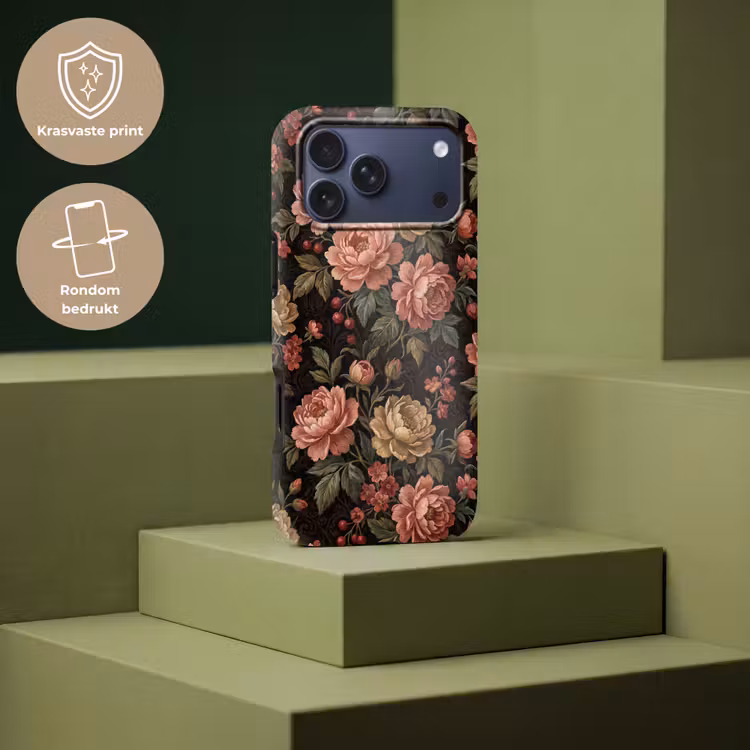 Telefoonhoesje Toughcase - Bloemen - Patroon - Natuur - Vintage - Roze — 7