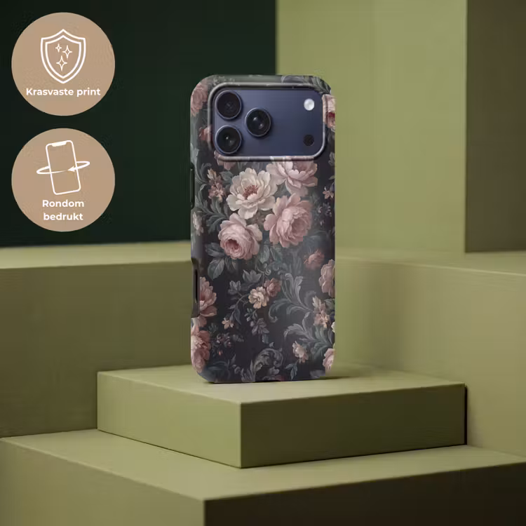 Telefoonhoesje Toughcase - Bloemen - Patroon - Sierlijk - Roze - Donker — 7