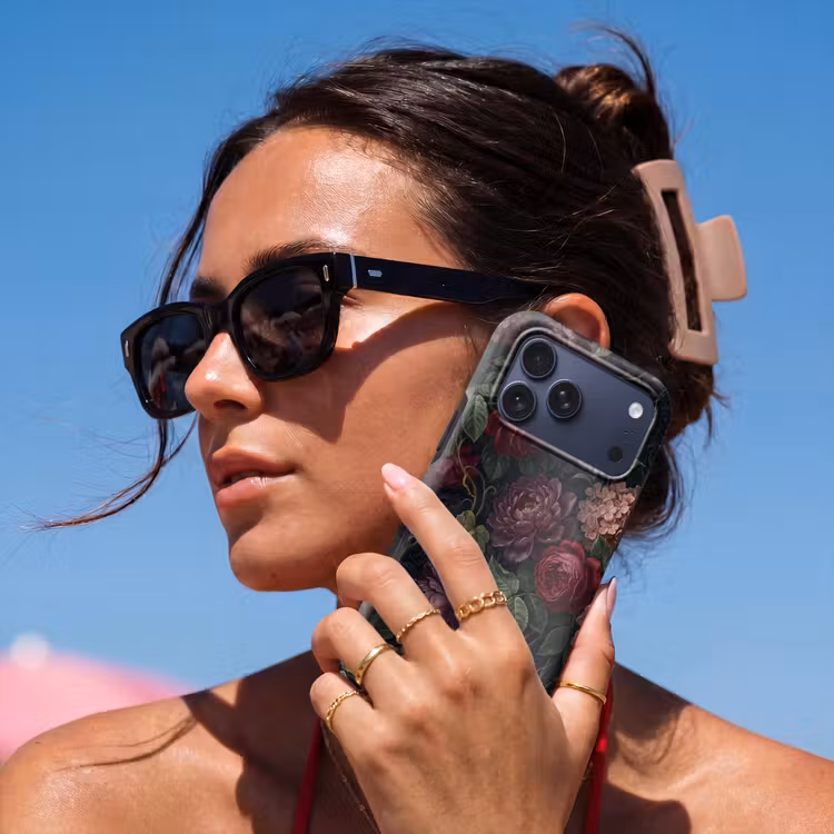 Telefoonhoesje Toughcase - Bloemen - Rood - Klassiek - Donker - Patroon — 6
