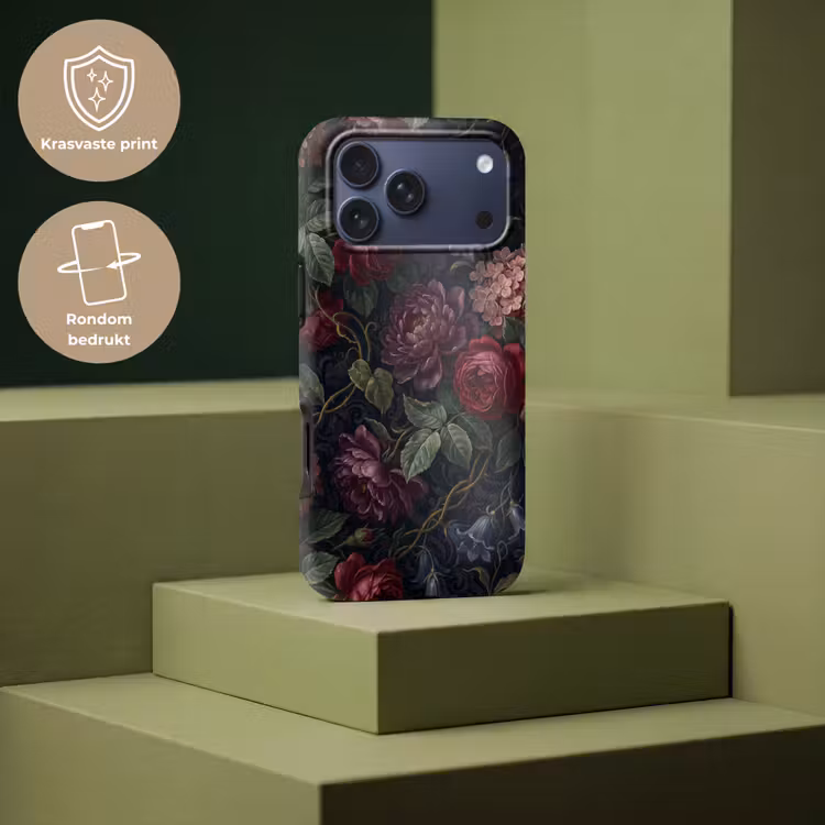 Telefoonhoesje Toughcase - Bloemen - Rood - Klassiek - Donker - Patroon — 7