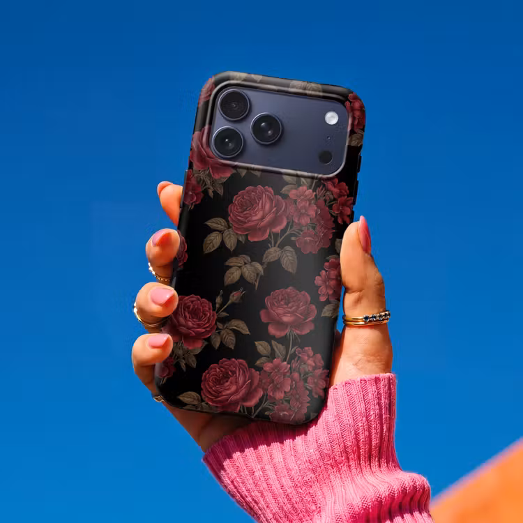 Telefoonhoesje Toughcase - Bloemen - Roos - Patroon - Klassiek - Rood — 2