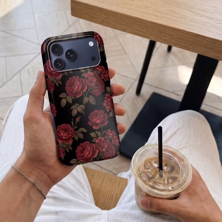Telefoonhoesje Toughcase - Bloemen - Roos - Patroon - Klassiek - Rood — 4