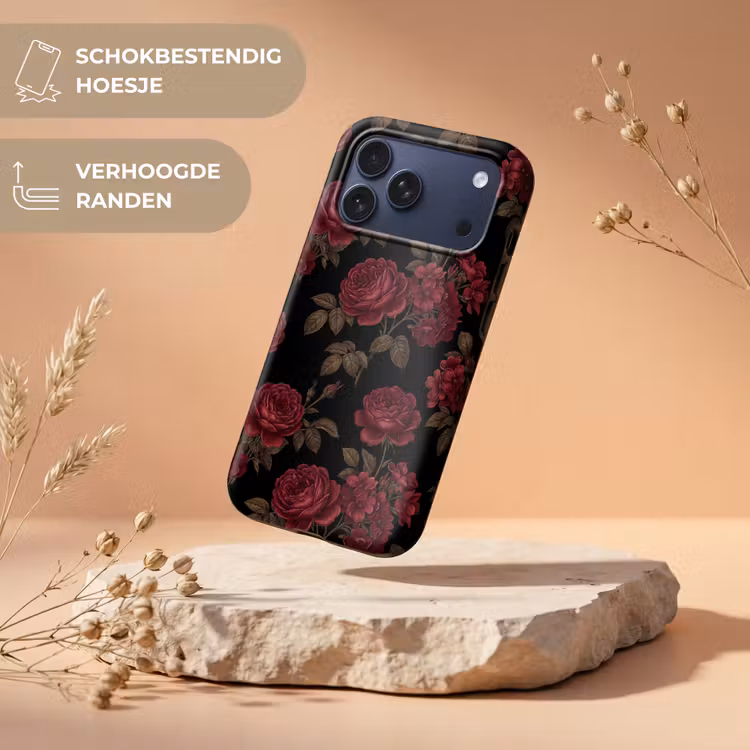 Telefoonhoesje Toughcase - Bloemen - Roos - Patroon - Klassiek - Rood — 5