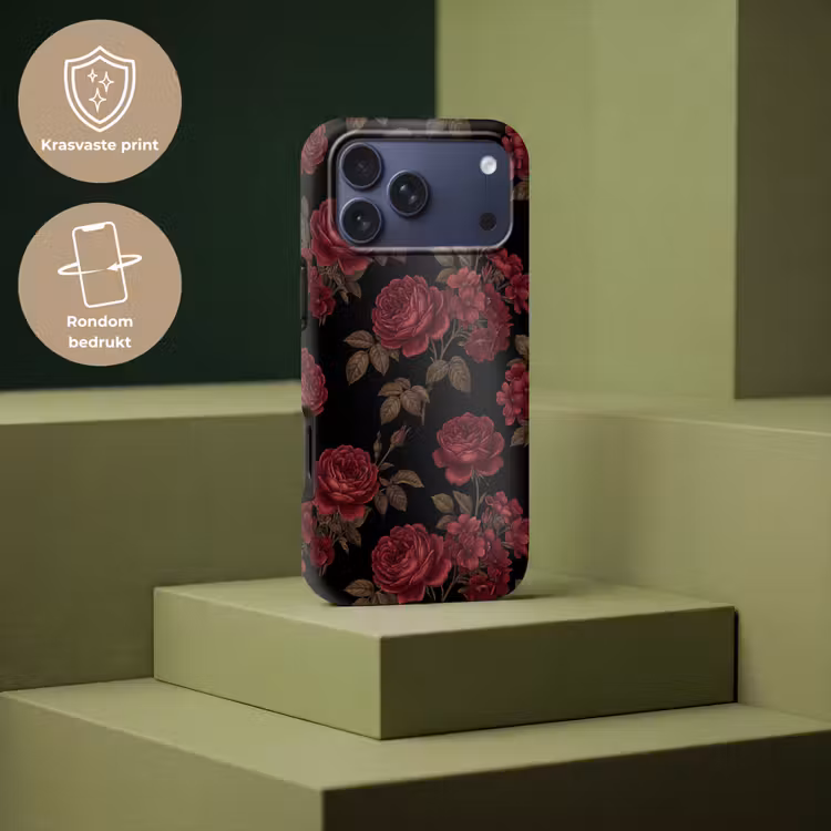 Telefoonhoesje Toughcase - Bloemen - Roos - Patroon - Klassiek - Rood — 7