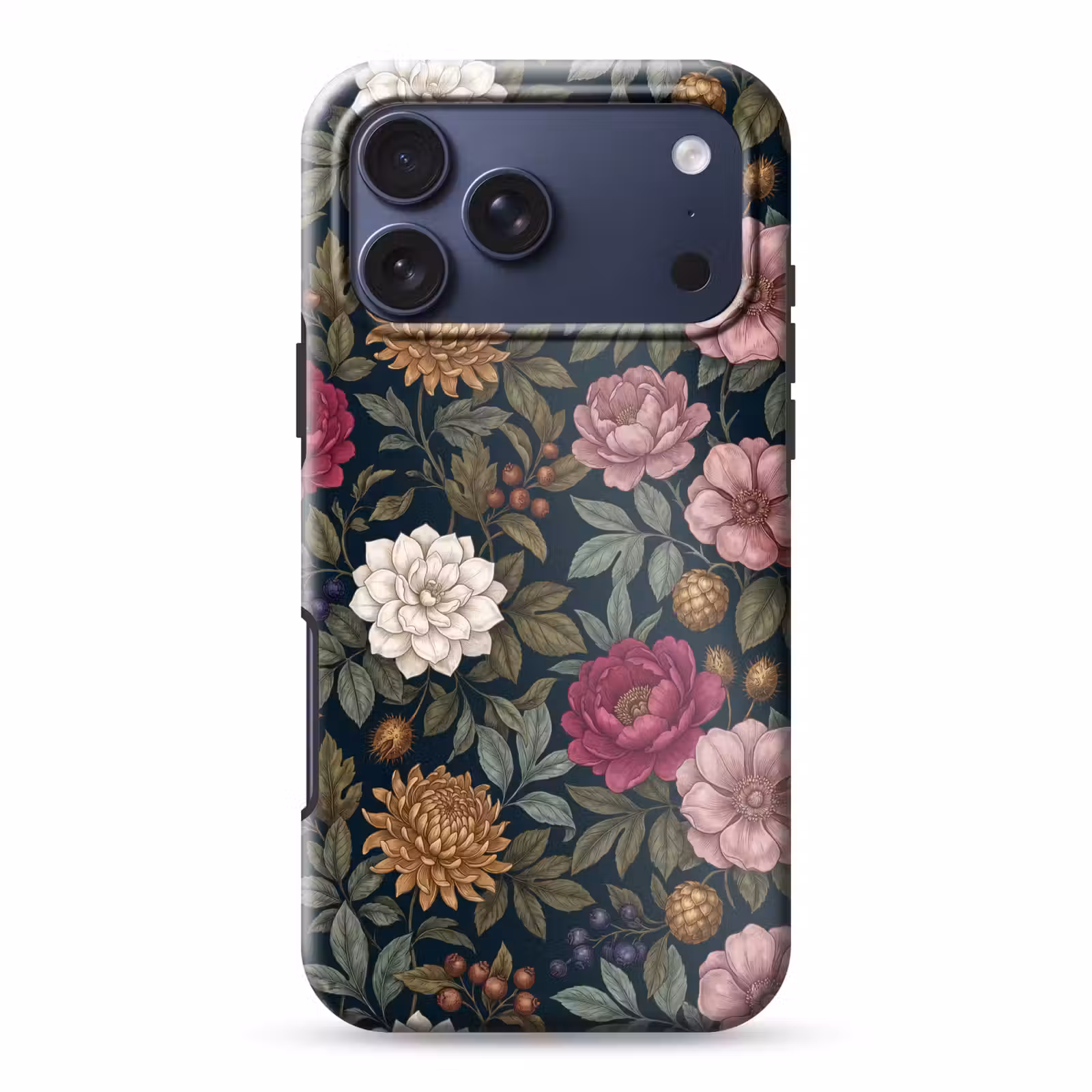 Telefoonhoesje Toughcase - Bloemen - Botanisch - Illustratie - Donker - Vintage — 1