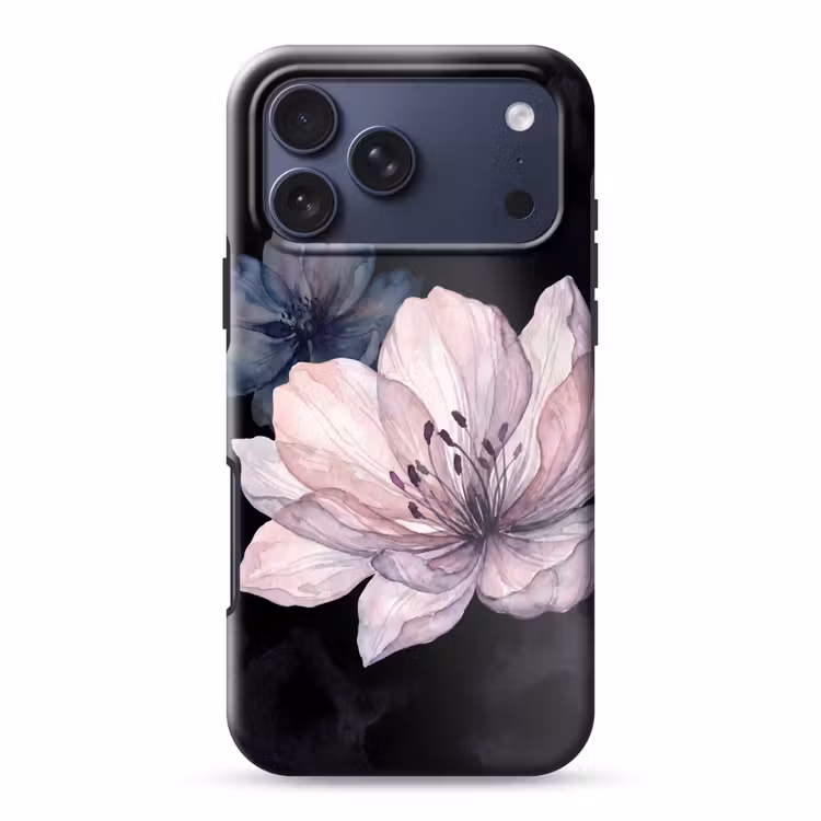 Telefoonhoesje Toughcase - Bloemen - Aquarel - Modern - Roze - Donker — 1