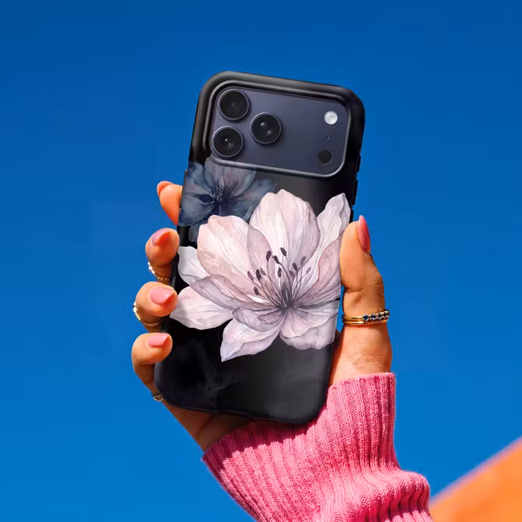 Telefoonhoesje Toughcase - Bloemen - Aquarel - Modern - Roze - Donker — 2